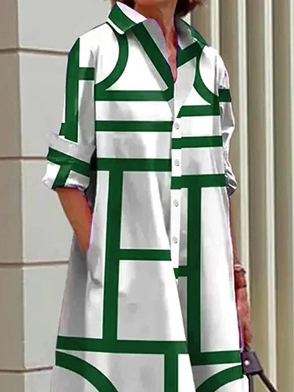 Women Versatile Classic Button-Front Shirt Dress With Pocket | Shirt Dresses