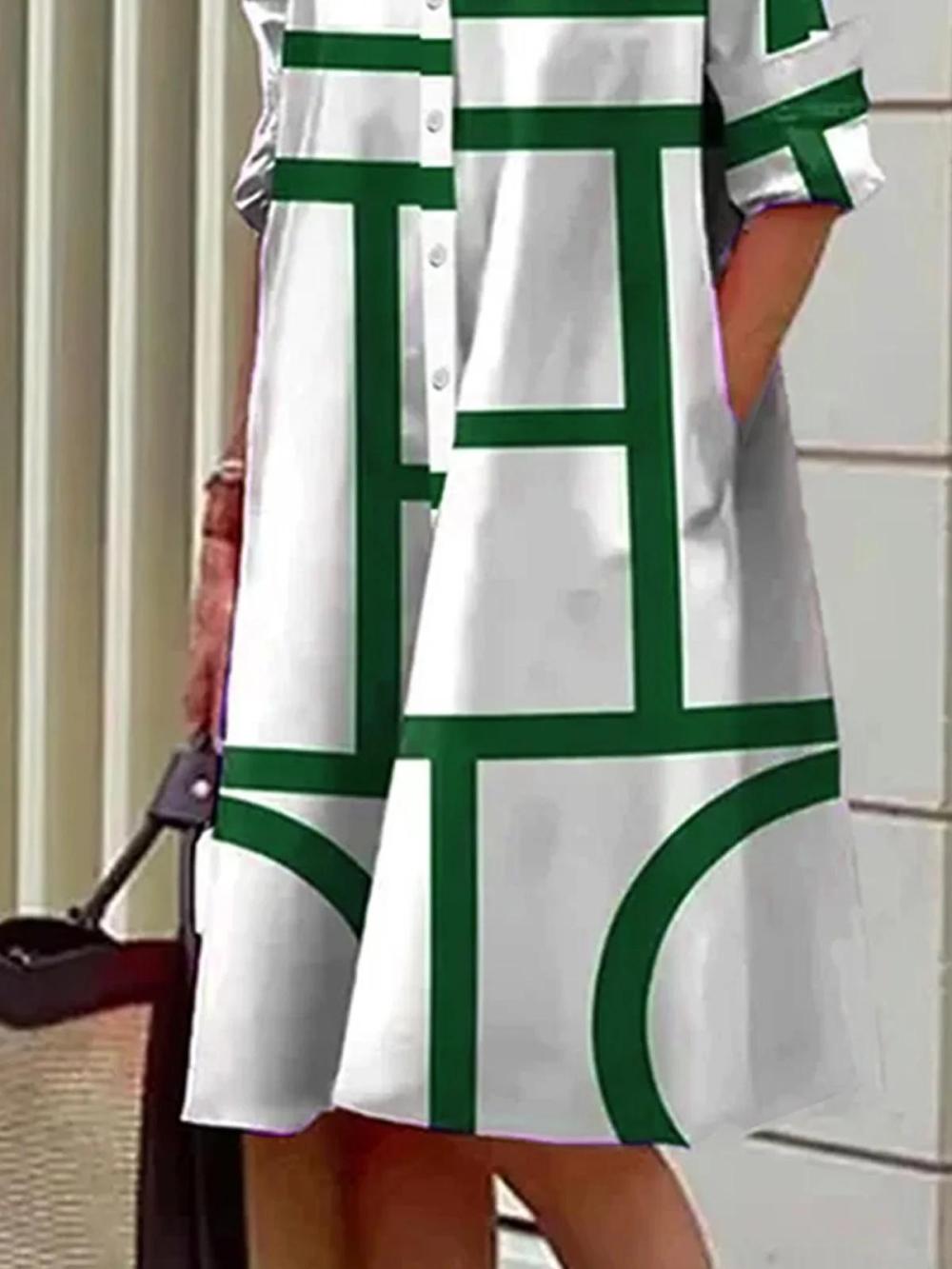 Women Versatile Classic Button-Front Shirt Dress With Pocket | Shirt Dresses